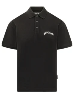 Polo Shirt with Curved Chest Logo