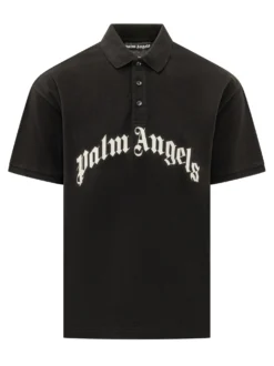 Polo Shirt with Curved Front Logo