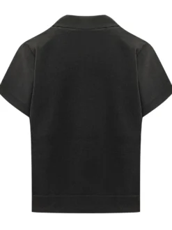 Polo Top with Kimono Sleeves and Embroidery