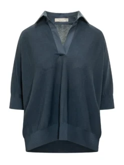Polo Top with Open Collar