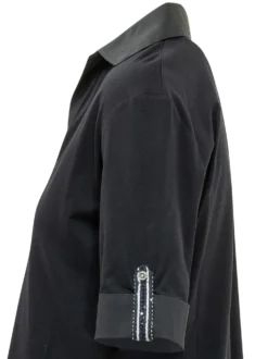 Polo Top with V Neck and Short Sleeves