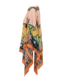 Poncho with Pattern Print