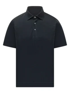 Premium Navy Cotton Piqué Polo