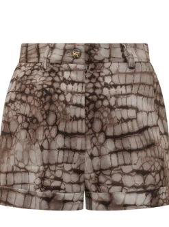 Printed High-Waist Shorts