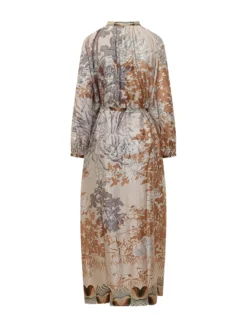 Printed Long Dress with Belt