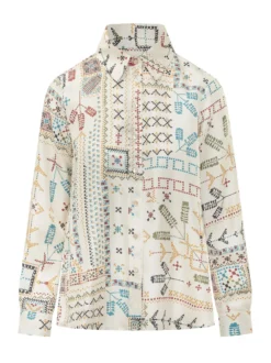 Printed Shirt with Mixed Pattern