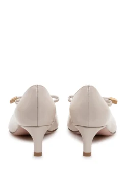 Pumps with Bow and Mid Heel