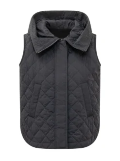 Quilted Vest with High Collar
