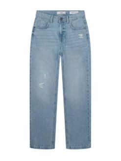 Regular Fit Jeans with Pockets and Distressed Details