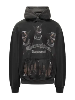 Represent Felpa con Cappuccio con Stampa Doberman