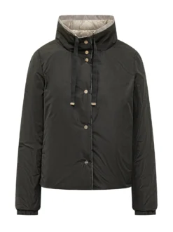 Reversible Cape Down Jacket with Hood