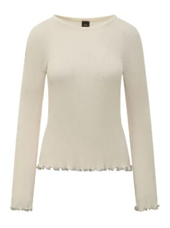 Ribbed Crepe Knit Top