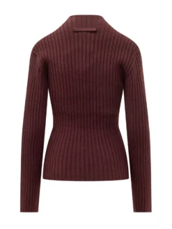 Ribbed Jumper with High Neck