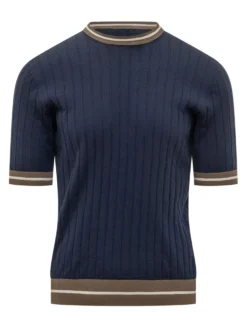 Ribbed Knit Short Sleeve T-shirt