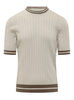 Ribbed Knit Short Sleeve T-shirt