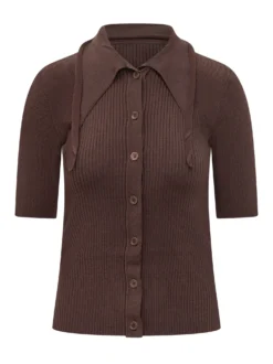 Ribbed Polo with Buttons