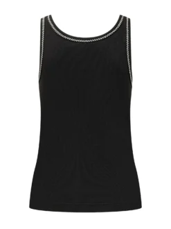 Ribbed Tank Top with Embroidered Logo