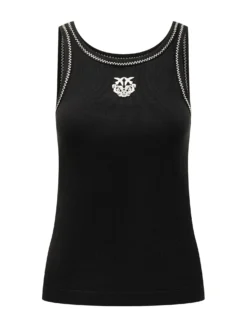 Ribbed Tank Top with Embroidered Logo