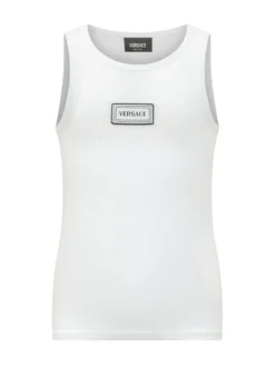 Ribbed Tank Top With Front Patch
