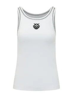 Ribbed Tank Top with Logo