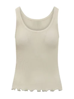 Ribbed Tank Top with Wide Neckline