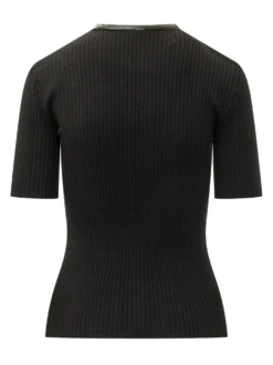Ribbed Top with Button Placket