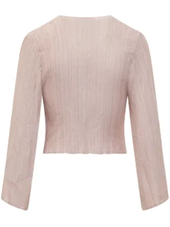 Ribbed Top with Buttons and Long Sleeves