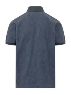 Roma Polo Shirt with Collar and Paisley Print