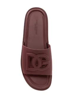 Rubber Slide Sandals with Shaped Band