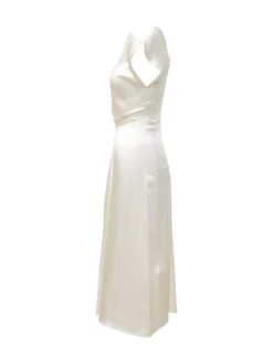 Satin Dress with Twist Waist