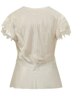 Satin Shirt with Lace Insert