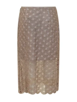 Scalloped Midi Skirt
