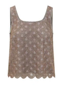 Scalloped Sequin Top