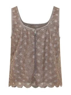 Scalloped Sequin Top