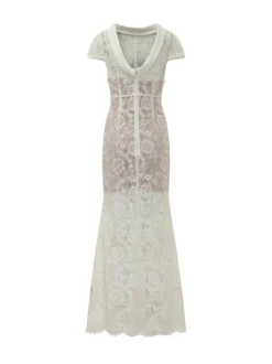 Scoop Back Lace Maxi Dress