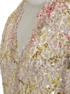 Sequin Shirt with V Neck