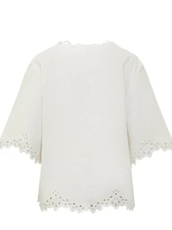 Shana V-Neck Top with Broderie Details