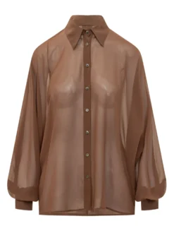 Sheer Button Front Shirt
