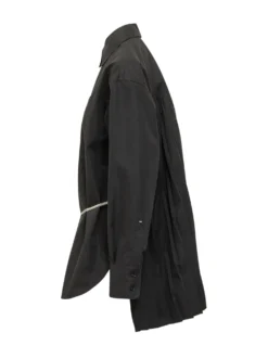 Shirt Dress with Belt and Pleated Hem