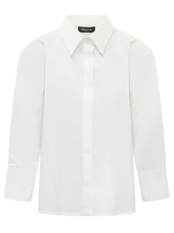 Shirt with Classic Collar and Concealed Placket