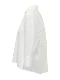 Shirt with Classic Collar and Concealed Placket