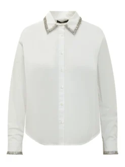 Shirt with Embellished Collar