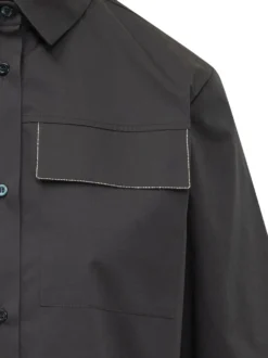 Shirt with Patch Pocket and Wide Sleeves