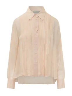 Shirt with Pleated Panel