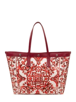 Shopping Bag with Ornamental Print
