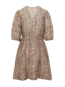 Short Dress with Belt and Print