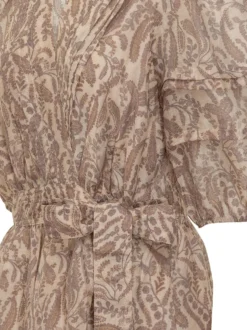 Short Dress with Belt and Print