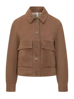 Short Jacket with Patch Pockets and Buttons