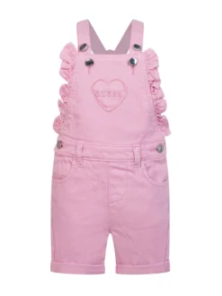 Short Overall with Straps and Embroidered Front Pocket