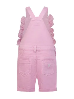 Short Overall with Straps and Embroidered Front Pocket